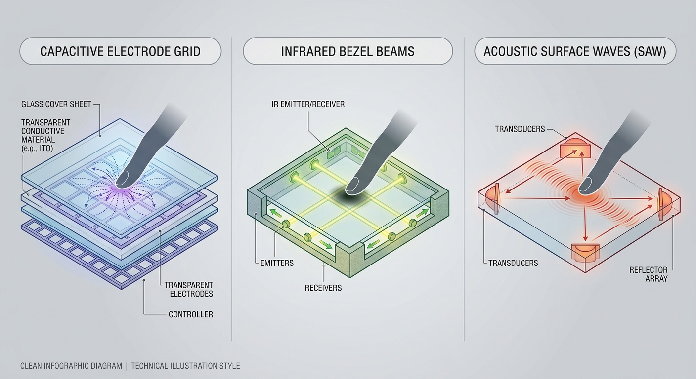 Capacitive vs Infrared vs SAW Kiosk Touchscreens | bestkiosk